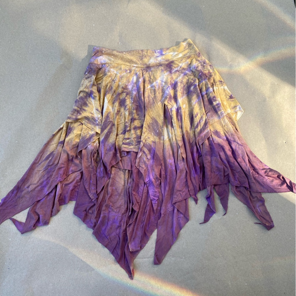 Siga Tribal Purple and Sand handmade Tie-Dye Skirt